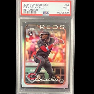 Graded Elly De La Cruz 2024 Topps Chrome Refractor #44 | Rookie Card | PSA 9 | Cincinnati Reds | See Scans 画像 1