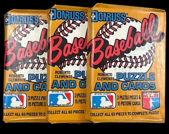1987 Donruss Baseball Lot of Three (3) Unopened Wax Packs - Rookies: Bo Jackson, Greg Maddux, Barry Bonds, Jose Canseco, Barry Larkin & More