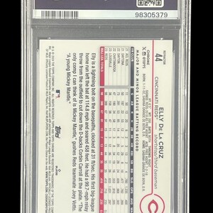 Graded Elly De La Cruz 2024 Topps Chrome Refractor #44 | Rookie Card | PSA 9 | Cincinnati Reds | See Scans 画像 3