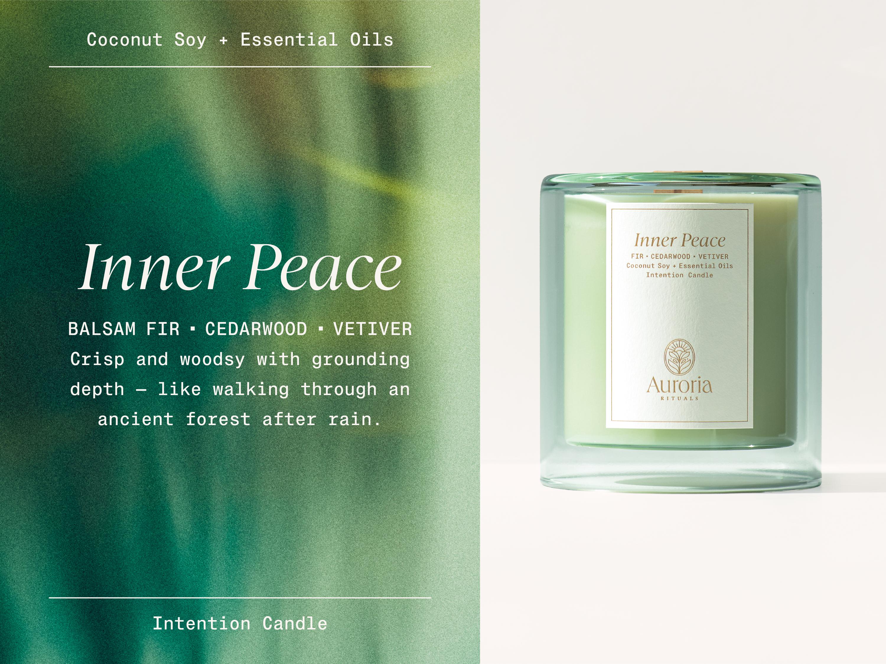 Inner Peace Intention Candle: Calming Essential Oils + Coconut Soy With ...