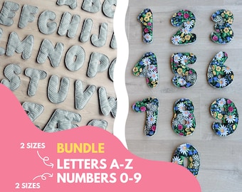 BIG BUNDLE - 4 in 1 - Letters & Numbers - DIY Sewing Pattern - Cute Font - Perfect as Gifts