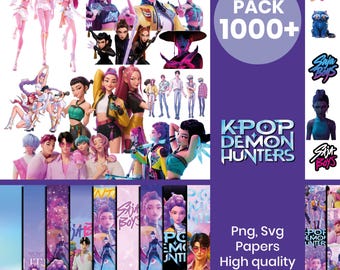 Pacchetto clipart Kpop Demon Huntrix / Oltre 1000 elementi (download digitale)