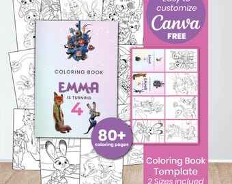Zootopia Coloring Pages | Printable Kids Activity | Zootopia Birthday Party Coloring Book | Digital Download