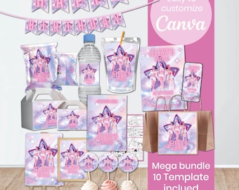 K-Pop Damon Hunters Party Mega Bundle | 10 Editable Canva Templates | Printable Party Decorations | Instant Download