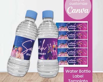 K-Pop Damon Hunters Water Bottle Labels | Editable Canva Template | Party Favor Printable | Instant Download