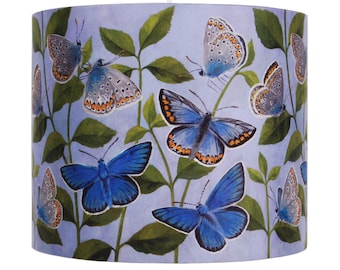 Butterflies Lampshade - 20cm or 30cm - handmade silk shade