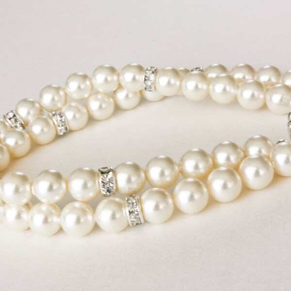 Two Strand Cream Pearl Bracelet