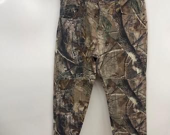 VTG Wrangler Realtree Double Knee Men's Camouflage Camo Jeans 38x30 Hunting Y2K