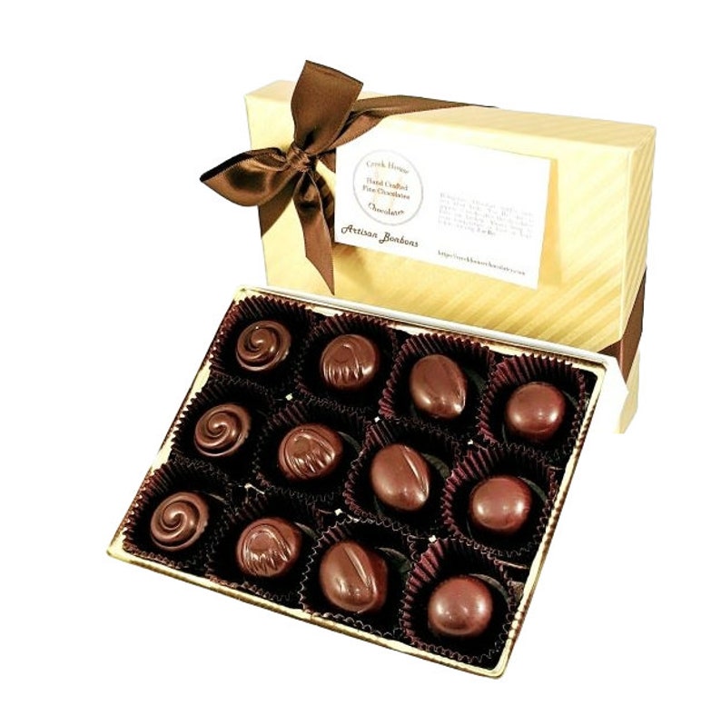 Organic Vegan Chocolate Bonbons, Debut Collection, by Creek House Chocolates 12 Piece Debut