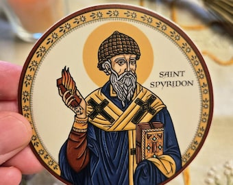 Saint Spyridon Sticker | Waterproof Vinyl | Gifts for Orthodox Christians