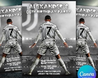 Cristiano Ronaldo Birthday Invitation | Made to order customizable Birthday card | CR7 Invite | Digital CR7 Ronaldo Party