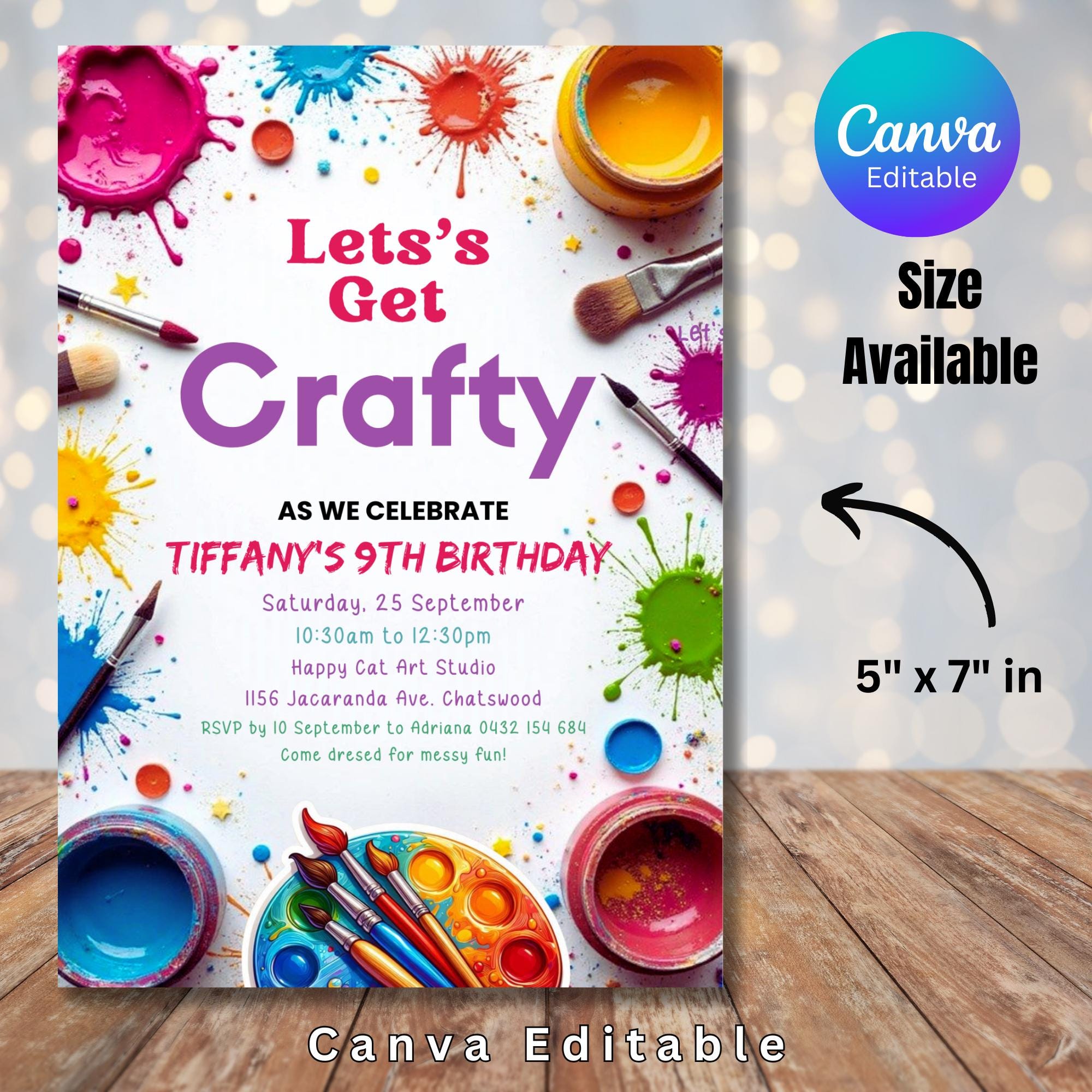 Editable Craft Birthday Party Invitation, Crafting Theme Birthday ...