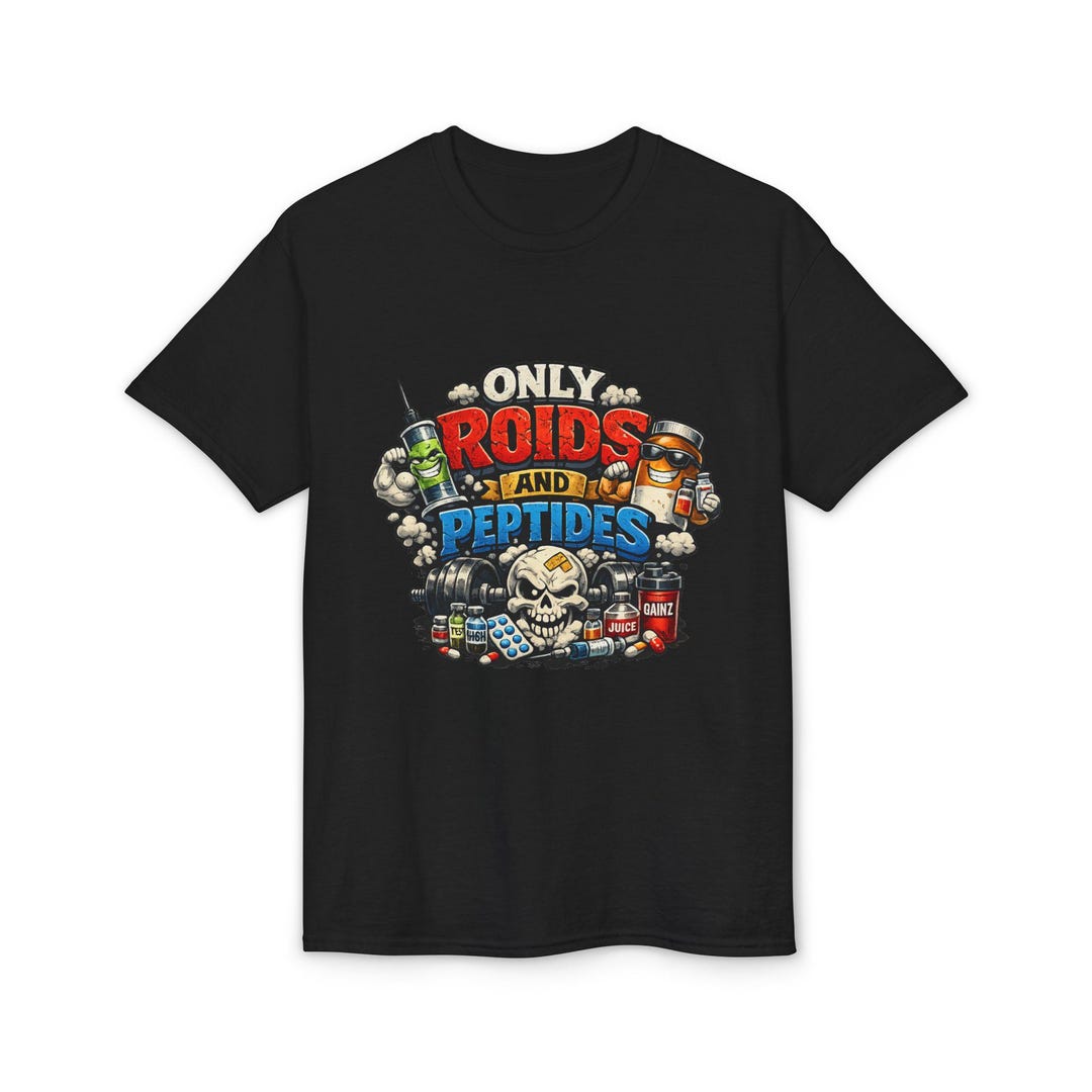 Indo Roids Only Roids and Peptides Gym Humor T-shirt | Sarcastic Fitness Apparel ...
