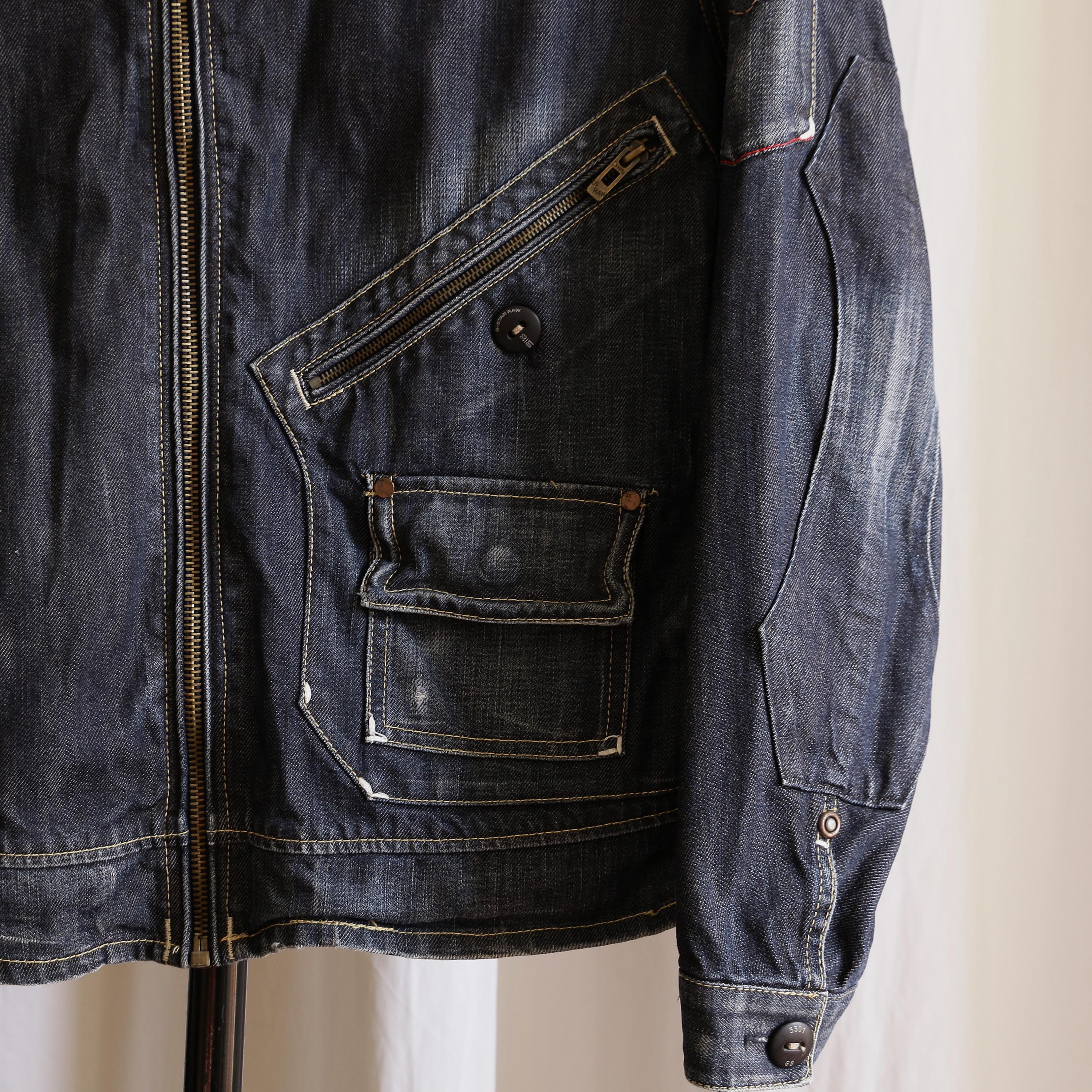 Vintage Y2K G-star RAW 3301 Embroidered Jacket - Light Wash, Dark