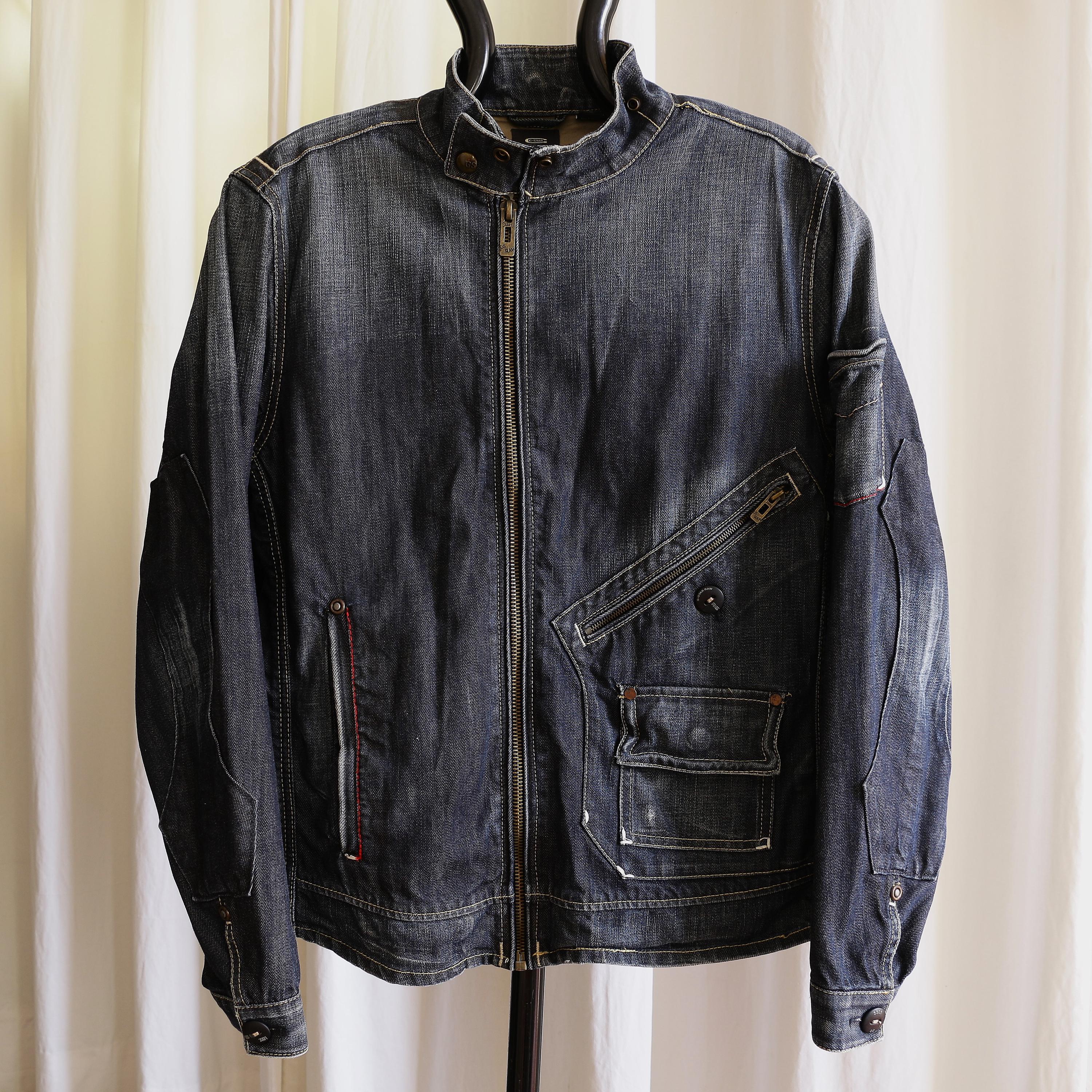 Vintage Y2K G-star RAW 3301 Embroidered Jacket - Light Wash, Dark