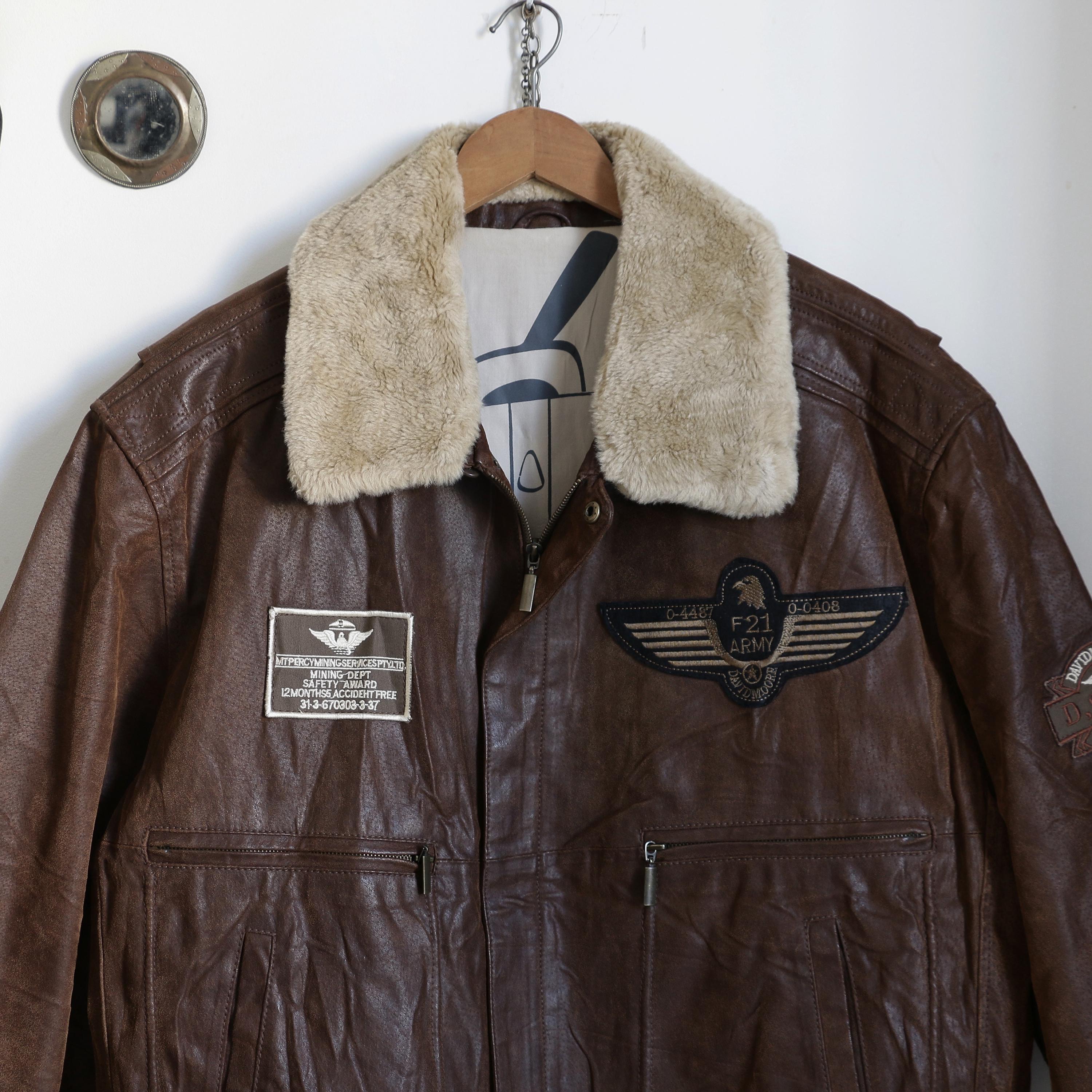 Vintage David Moore Pilot Bomber Oversized Leather Jacket