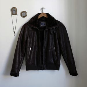Thrifted Faux Leather Jacket - Etsy