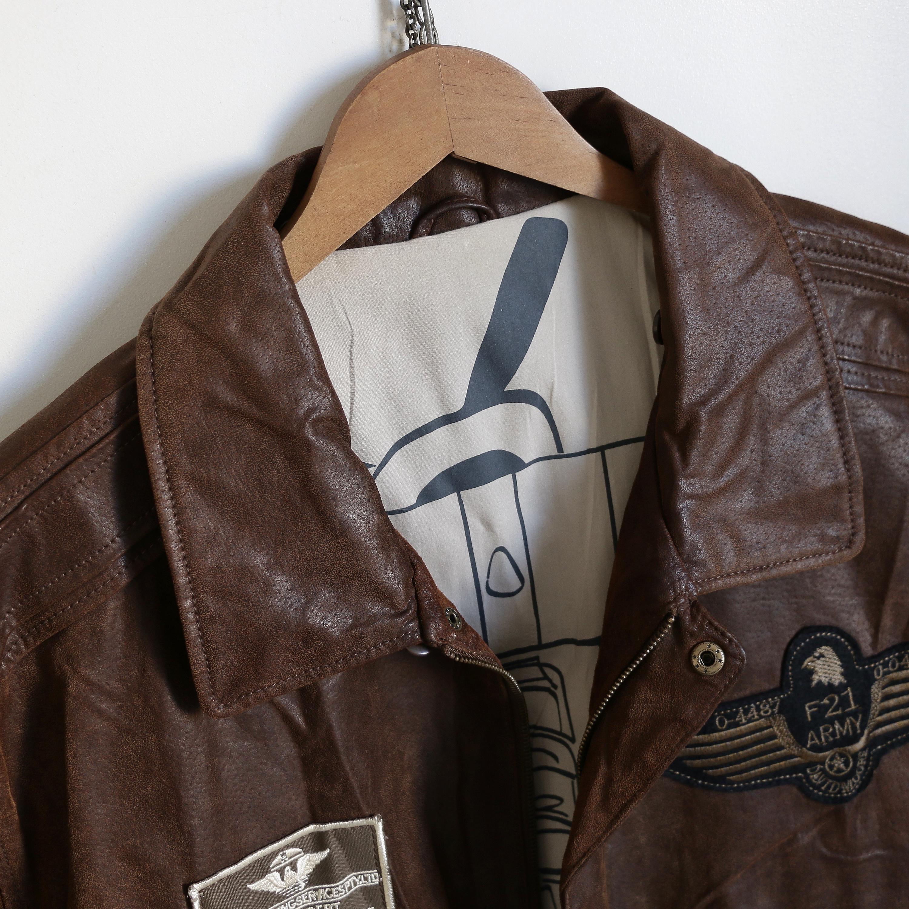 Vintage David Moore Pilot Bomber Oversized Leather Jacket