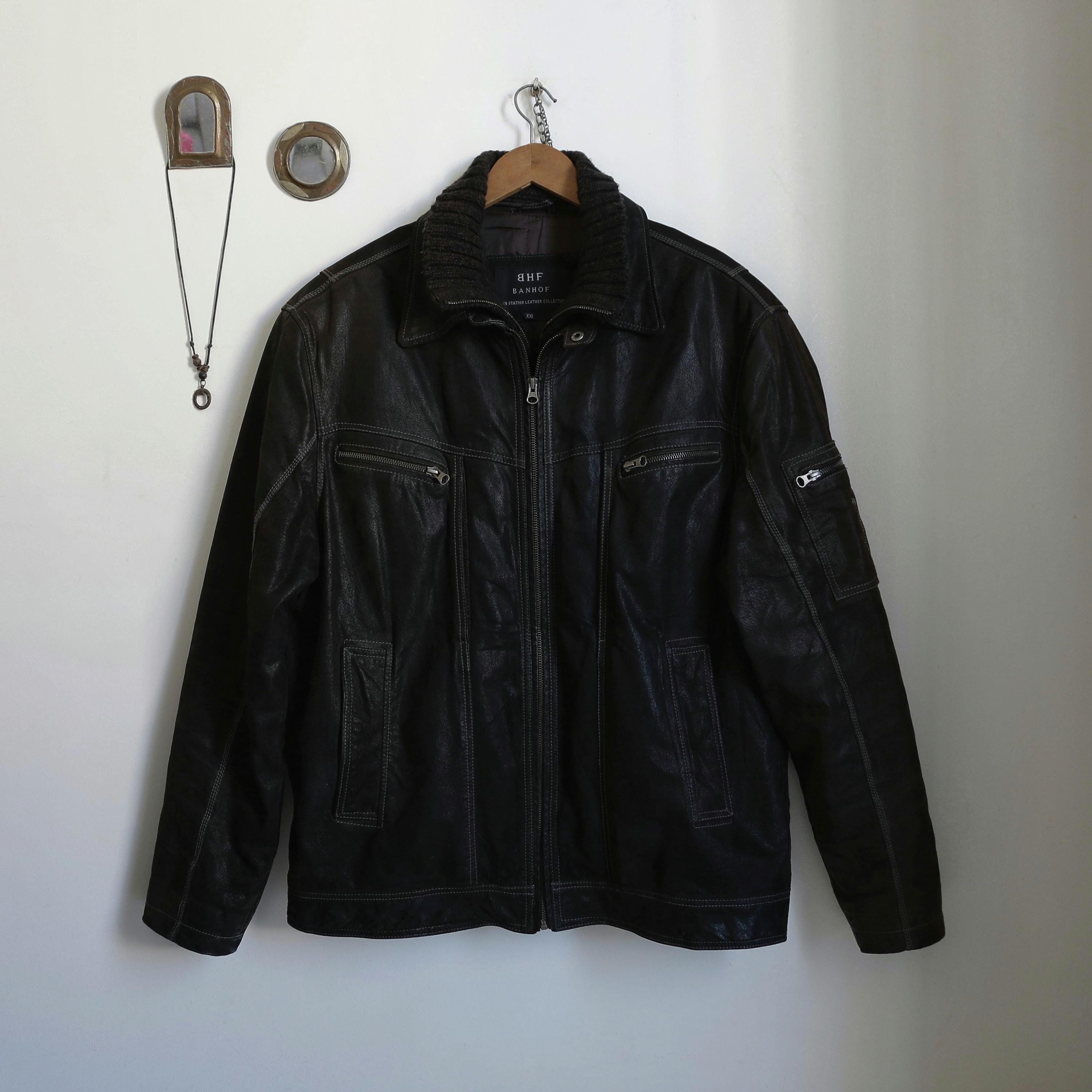 Used Leather Motorcycle Jacket Xxl - Etsy