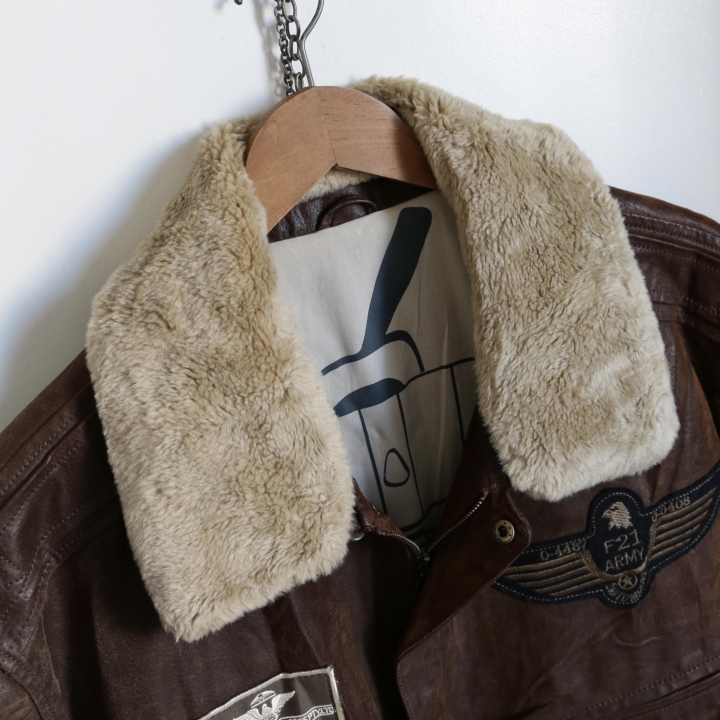 Vintage David Moore Pilot Bomber Oversized Leather Jacket