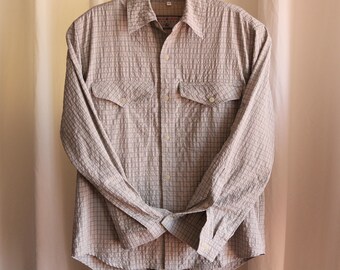 vintage Maul Sport Chemise de randonnée technique à carreaux en seersucker ventilé multifonctionnel pour hommes M