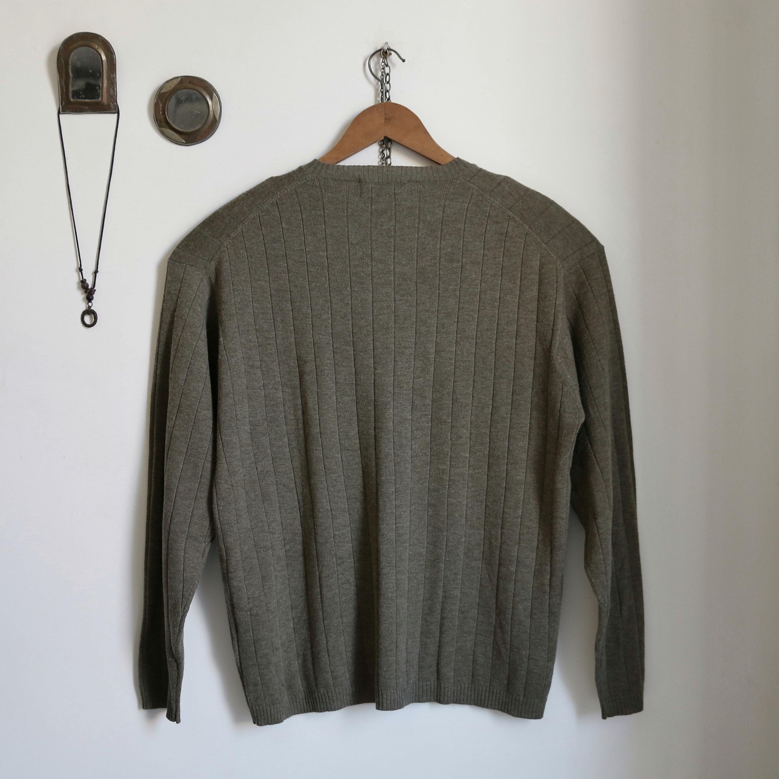 Vintage Yves Saint Laurent Knit V-neck Sweater - Acrylic - Wool 