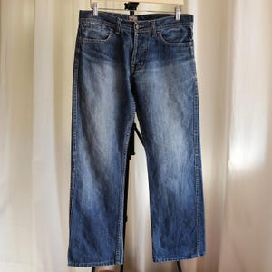 Vintage Y2K Tommy Hilfiger Wyatt Hose gerades Bein Mid Rise Denim Jeans - Größe 33"