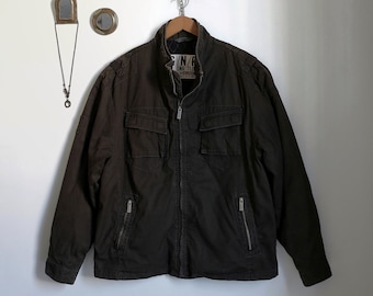 Vintage Angelo Litrico Field Jacket - Men's Dark Olive Green Utility Coat