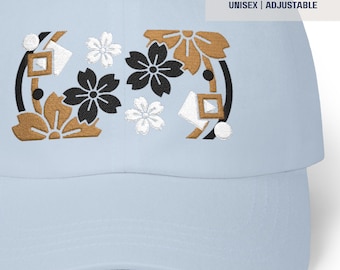 Japan Cherry Blossom Hat | Embroidered | Dad Hat | Authentic Japanese Flower Art | Hand Draw
