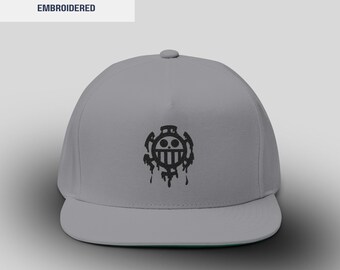 Gorra con el logo de Trafalgar Law de One Piece / Bordada / Visera plana / Unisex / Anime japonés