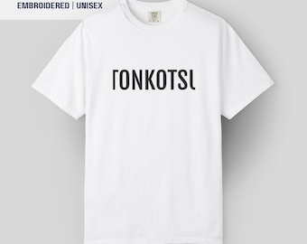 Camiseta blanca de algodón bordada TONKOTSU Ramen / Estilo vintage, corte relajado