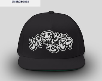 Los Angeles in Japanese lettering Graffiti Snapback Cap | Embroidered | Flat Bill Hat | Streetwear