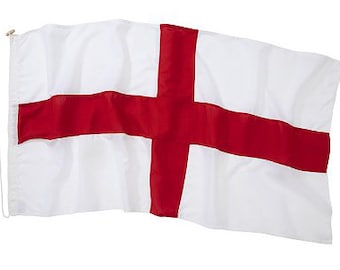 Bandera de San Jorge de Inglaterra completamente cosida (todos los tamaños de bandera y opción de cortina de ataúd disponibles)