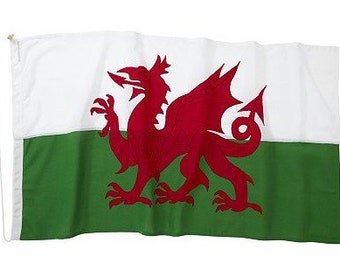 Fully stitched Welsh Dragon flag (coffin drape option available)