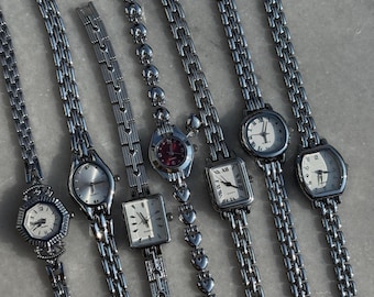 Silver Women’s Bracelet Watch, Minimalist Small Dial Quartz Watch, Adjustable, Gift for Her