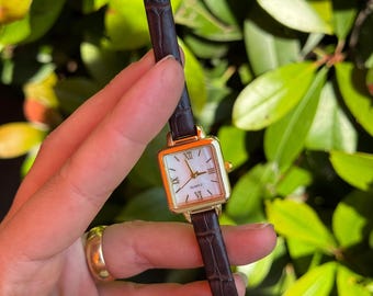 Lancetti Milano Gold Tone Watch, Leather Straps Watch, Women