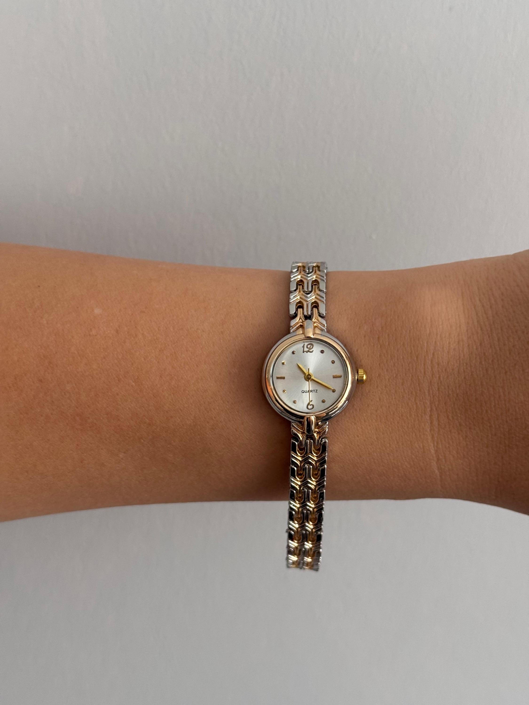 Goldsilver Women's Quartz Watch Slim Stainless Steel Bracelet Etsy — free download