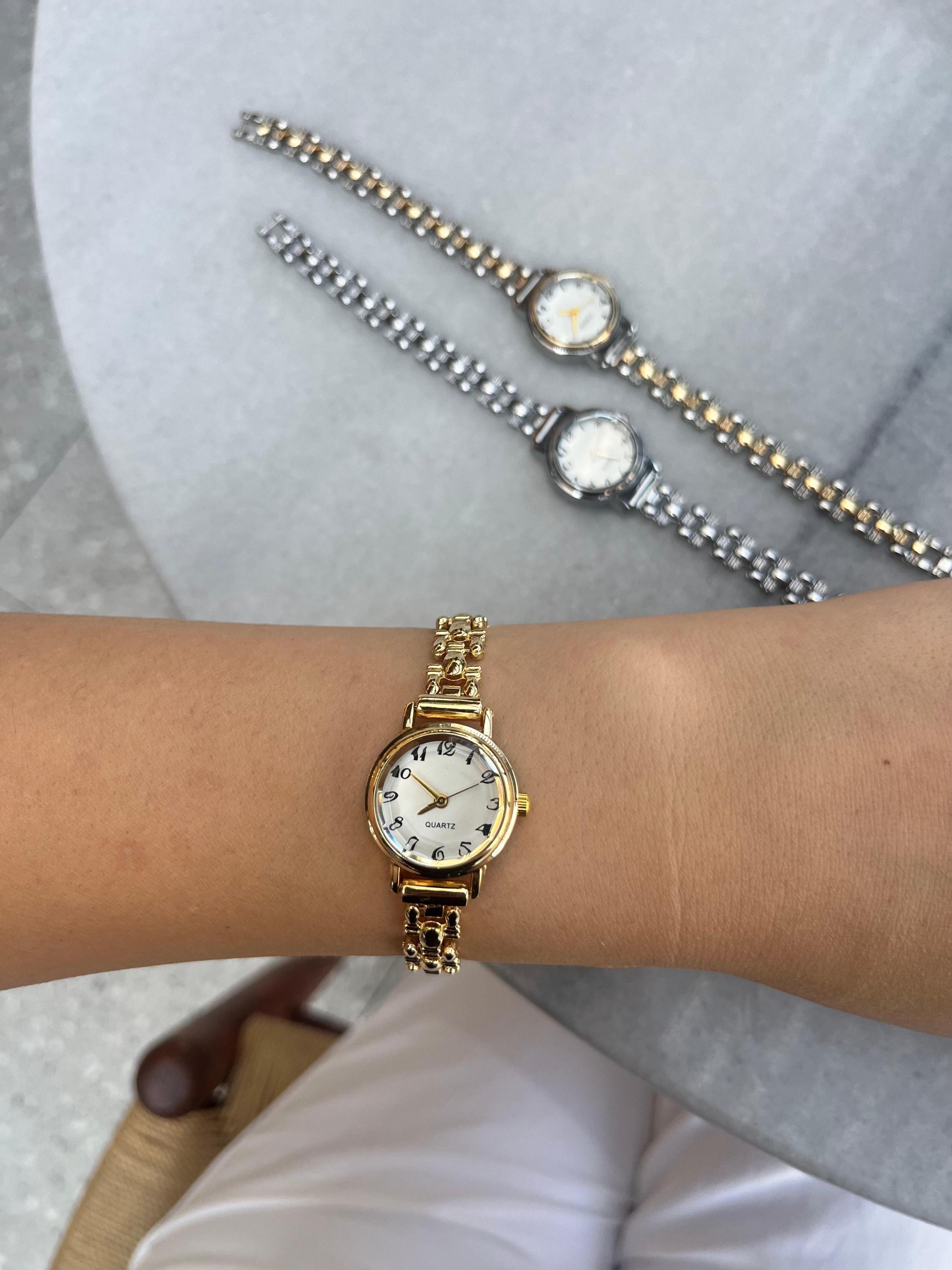 Gold Women's Chain Bracelet Watch Minimalist Quartz Watch,Gift for Her