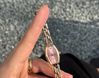 Gold Bracelet Watch for Women Oval Case Minimalist Quartz Watch