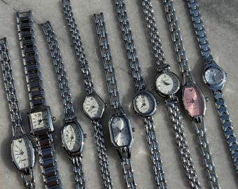 Silver Dainty Bracelet Watch, Small Face Minimalist Wrist Watch