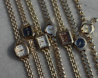 Gold Minimalist Women’s Watch, Adjustable Bracelet Watch