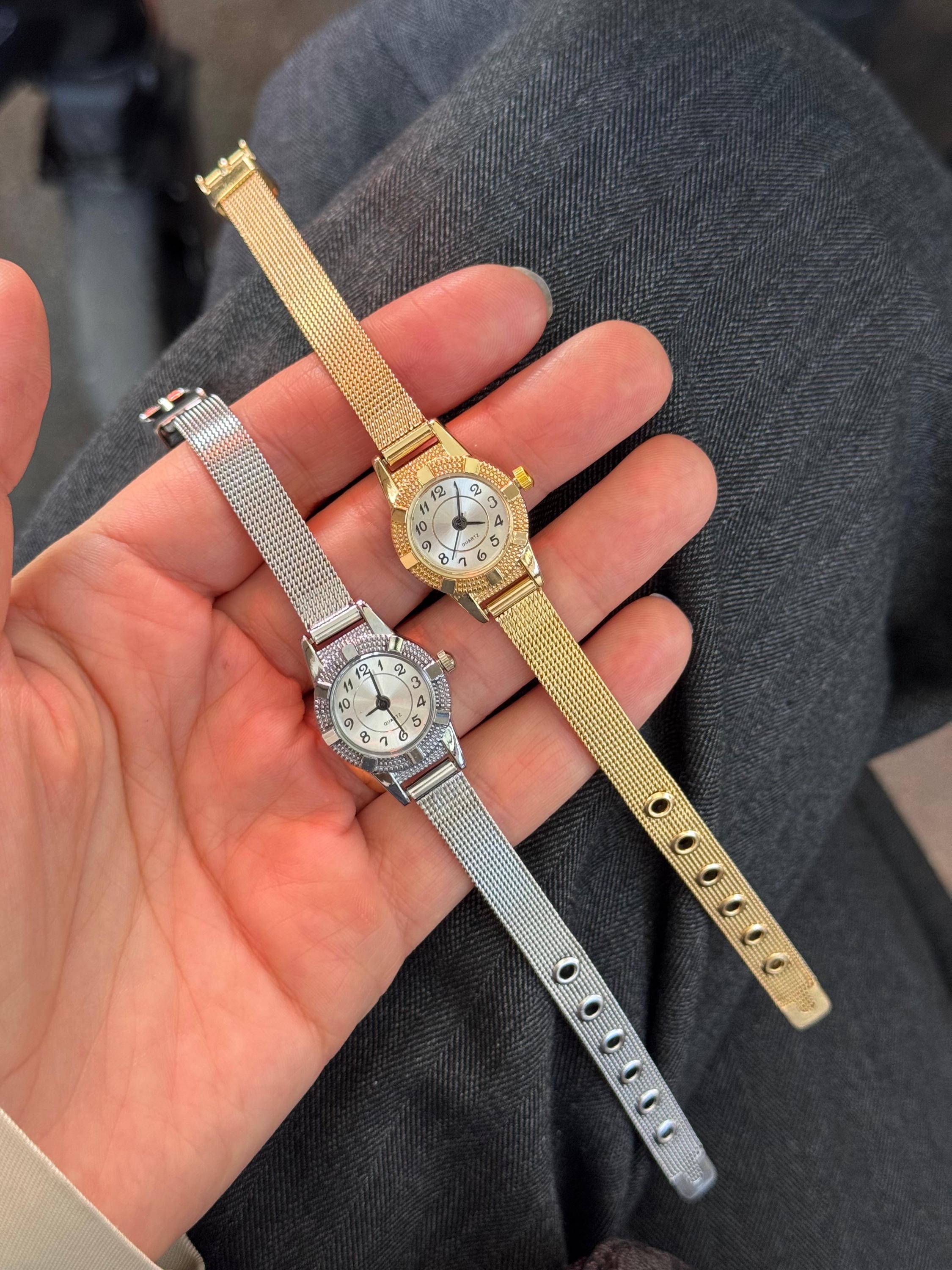 Women\'s Gold Plated Slim Quartz Stainless Steel Mesh Bracelet Elegant Watch Vintage Pegasus Ladies Quartz Watch Gold Tone Mesh Band Blue  main image 4