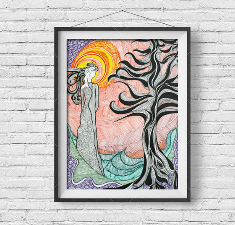 Art Print wall decoration drawing handmade illustration | Etsy