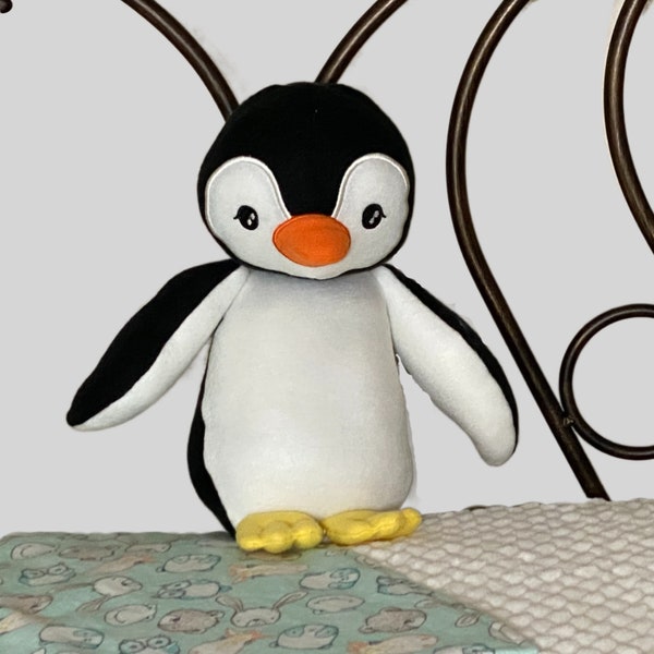 Black and White Penguin Plush - Head and Wings Will Move - Nap Time Cuddle Buddy - Cute Penguin Stuffed Toy with Moveable Head & Wings