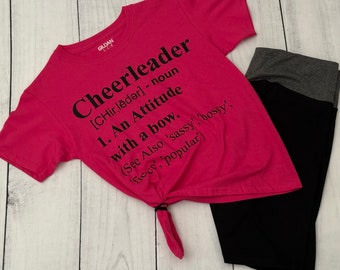 Cheerleader Definition Tee, 100% Cotton Pink Practice Shirt
