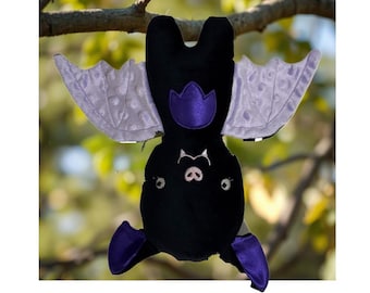 Handmade Bat Plush Toy: Minky Halloween Decor or Companion for Kids