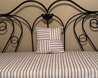 Adorable Unisex Baby Crib Bedding | Gray & White Striped Cotton Nursery Bedding | Classic Nursery Bedding | Modern Crib Sheet for a Nursery