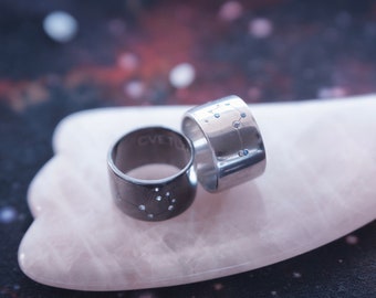 Pleiades Path Home Silver Talisman Ring with Swarovski Stones