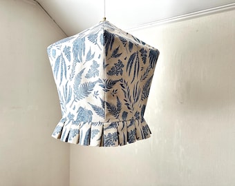 Lantern Shaped Slipcovered Pendant Light