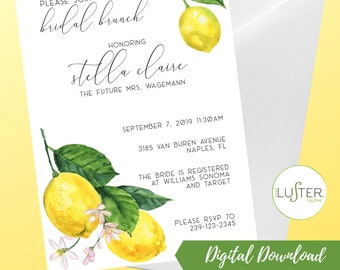Lemon Fresh Invitation  |  Digital Download  |  5 x 7"